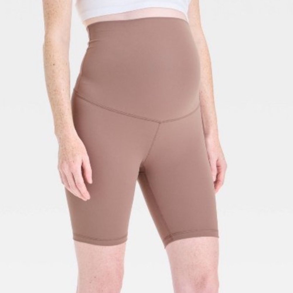 Isabel Maternity Over Belly High Rise Active Maternity Bike Shorts Size M Women